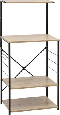 Produktbild von Mikrowellenregal Schwarz Eiche 60x39,6x123 cm Holzwerkstoff