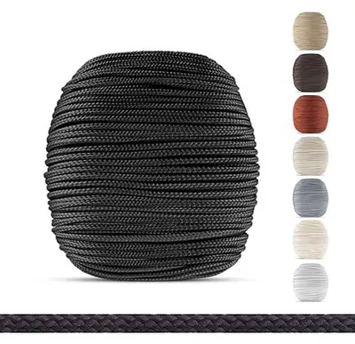 Jalousiekordel 2,2 mm, schwarz, 10 m, Ersatzkordel