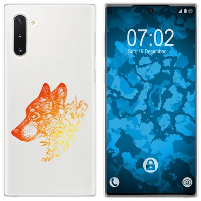 Produktbild von PhoneNatic Case kompatibel mit Samsung Galaxy Note 10 Silikon-Hülle Floral Wolf M3-2
