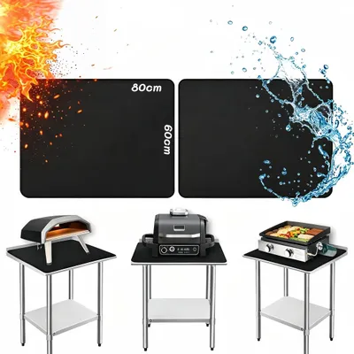 Produktbild von 2 Stück hitzebeständige Unterlage 80x60cm , Feuerfeste Unterlage für Luftfritteuse, Wasserdichte Silikonmatten, Arbeitsplattenschutz, Rutschfest