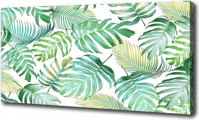 Produktbild von Tropische Blätter Leinwandfoto 100x50 cm