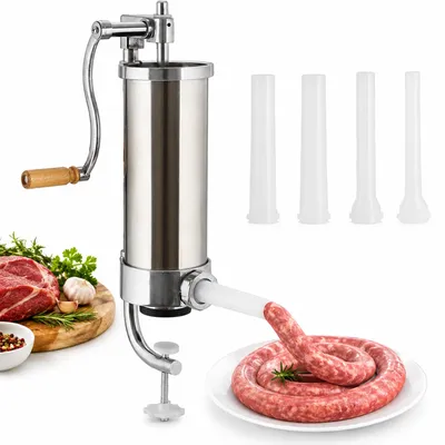 Produktbild von Mucola Wurstfüllmaschine Wurstmaschine Presse SilberWurstfüller Wurstspritze Füllmaschine Küche Gastro Maschine - 3,5L