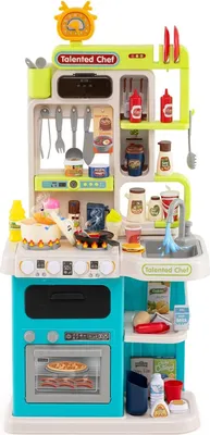 Image de Cuisine pour enfants avec 54 accessoires, bleue, à partir de 3 ans
