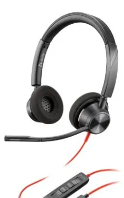 Obrázek produktu pro HP Poly Stereofonní náhlavní souprava Poly Blackwire 3320 USB-C + adaptér USB-C/A, Kabel, 20 - 20000 Hz, Kancelář / call centrum, 131 g, Sluchátka s mikrofonem, Černá