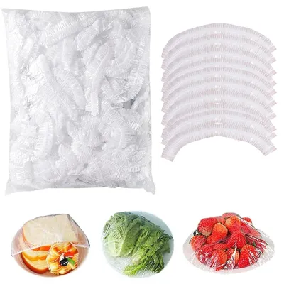 Produktbild von Elastische Lebensmittelhüllen Frischhaltehauben - 500 Stück - Wiederverwendbar - Transparent - Für Obst und Gemüse