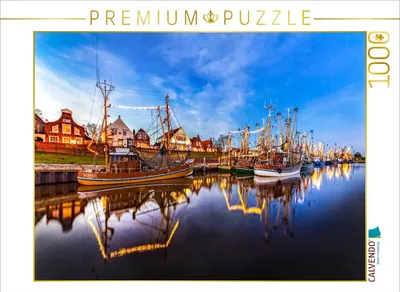 Produktbild von CALVENDO Puzzle Greetsieler Kutterflotte | 1000 Teile Lege-Größe 64x48cm Foto-Puzzle für glückliche Stunden