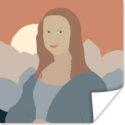 Produktbild von MuchoWow® Poster Pastell - Mona Lisa - Sonne 50x50 cm - Wohnzimmerdekoration