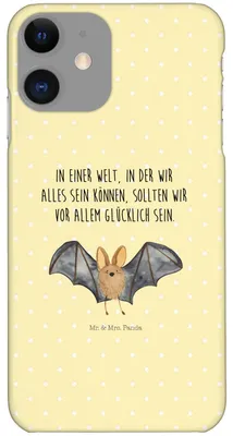 Produktbild von Mr. & Mrs. Panda Iphone 11 Handyhülle Fledermaus Flügel - Gelb Pastell - Geschenk, Hülle, Gute Laune, Cover, Handy Schutzhülle, XR
