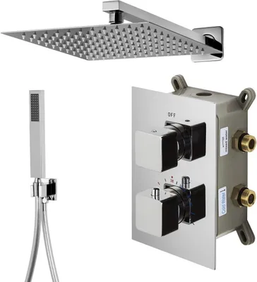 Produktbild von BADLAND Unterputz Brausegarnitur Duschset Armatur VERCHROMT THERMOSTAT UP + BOX