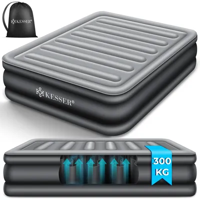 Produktbild von KESSER® Aufblasbare Matratze Doppel Luftbett mit eingebauter elektrischer Pumpe integrierte erhöhte aufblasbare Matratze für Übernachtungsgäste mit Aufbewahrungstasche