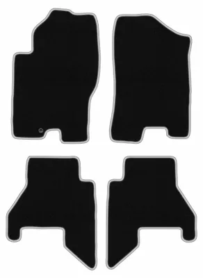 Image de Tapis de sol en moquette pour Nissan Pathfinder 2005-2010 (5 places) – jeu 4 pièces, noir/argent, sur mesure – Wielganizator CARLUX