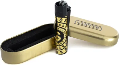 Produktbild von Clipper Metall Feuerzeug : Clipper Metall Dollar V3 Schwarz / Gold