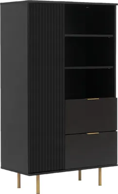 Produktbild von Bücherregal Regal  Standregal Bücherschrank NUBIA 04 schwarz 80x140x41cm