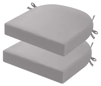 Image de Ensemble de 2 coussins de chaise de jardin imperméables 50x50 cm, Gris