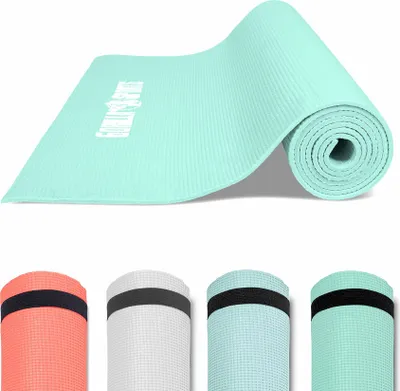 Produktbild von GORILLA SPORTS® Yogamatte - mit Tragegurt, 180 x 60 x 0,5 cm, Rutschfest, Leicht, Hellblau - Fitnessmatte, Sportmatte, Gymnastikmatte, Pilatesmatte, Übungsmatte, Yoga Matte