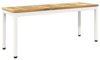 Obrázok produktu pre vidaXL Záhradná lavička, 108,5 x 35 x 45 cm, masívne drevo akácie, biela farba