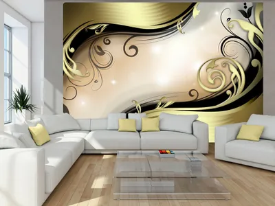 Produktbild von Vlies Fototapete 350x256 cm Tapeten Wandtapete XXL Abstrakt Ornament gold braun schwarz violett a-A-0031-a-c