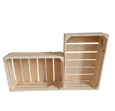 Produktbild von 2er Holzkisten, 60x40x20 cm, Aufbewahrung und Dekoration für Zuhause in Natur Farbe