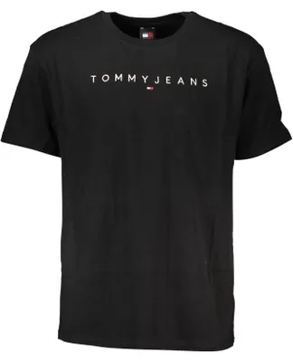 Produktbild von Herren Schwarz Kurzarm T-Shirt mit Logo-Stickerei und Rundhals, Nachhaltig