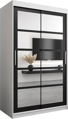 Produktbild von Kleiderschrank, Schiebetürenschrank Schlafzimmer, Schrank mit Spiegel ROMA 2 120 cm