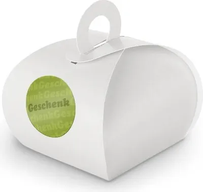 Produktbild von SET Geschenk (Motiv4) 24xGeschenkschachtel mit Griff weiß  + Sticker
