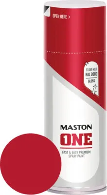 Produktbild von Sprühlack Maston ONE glänzend RAL 3000 feuerrot 400 ml