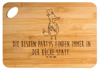 Produktbild von Mr. & Mrs. Panda Frühstücksbrett Fuchs Koch - Transparent - Geschenk, Schneidebrett, Chefkoch, Bäcker, Holzbrettchen, Kochmütze, schneidbrett, Hungrig, Holzbrett