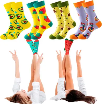 Produktbild von Herren Damen Karneval Fasching Party Socken Baumwolle Lustig 6 Paar