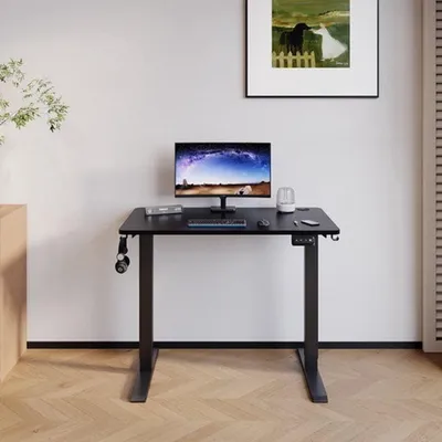 Image de Bureau électrique, réglable en hauteur, plateau de 100x60 cm, pour travailler debout ou assis