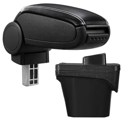 Armlehne Mittelarmlehne Leder Bezug Schwarz / Weiß für Peugeot 308 II 09/2013 – Produktansicht