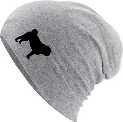Produktbild von Huuraa Beanie Mops Silhouette Heather Grey One Size Baumwolle und Elasthan Mütze Geschenkidee