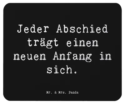 Produktbild von Mr. & Mrs. Panda Mauspad Spruch Verluste betrauern und loslassen - Schwarz - Geschenk, Vertrauem, Trost, Heilung, liebevolle Geschenke, computer mousepad, laptop, Mut