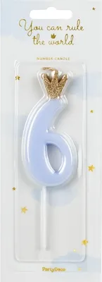 Obrázok produktu pre Narodeninová sviečka 6 modrá