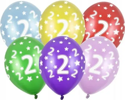 Produktbild von Luftballons 2. Geburtstag, 5 Stk., 14 Zoll, Mix