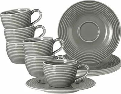 Produktbild von Seltmann Weiden Beat Perlgrau Espressotasse + Untertasse 6er Set