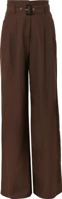 Produktbild von Comma High-Rise-Hose aus Leinenmix, Braun, Größe 40 für Business-Look, comma x Füsun Lindner Kollektion