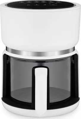 Produktbild von 4Swiss Heißluftfritteuse ABB-G24 Pure Glass 3L Weiß Air Fryer mit Glasschublade, 1200W, Touchscreen, fettfrei, energiesparend, spülmaschinengeeignet