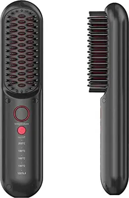 Produktbild von Drahtloses Haarglätterpinsel - tragbares Glättungsreisen, Mini -Kamm -Frauen, USB -C -Ladung, Keramikbeschichtungsbürste, leichtes Nachbesserung,
