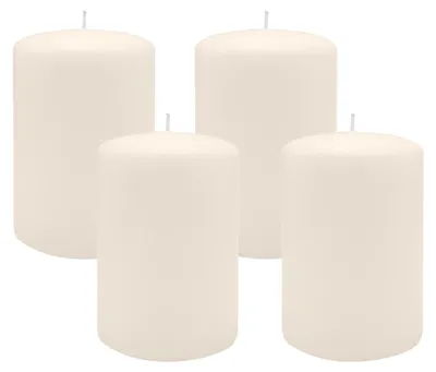 Produktbild von Flachkopf-Stumpenkerzen Elfenbein 100 x Ø 60 mm, 4 Stück