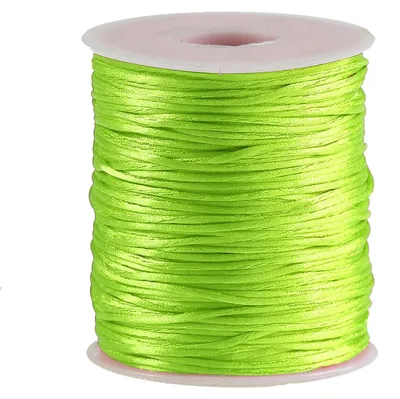 80m Meterware Satinschnur 1mm, neongelb