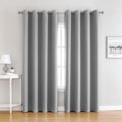 Produktbild von Mipan 2 Stück Verdunklungsgardinen Vorhang Verdunkelung HxB 240*140cm Grau