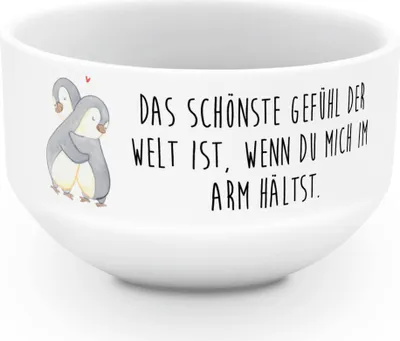 Produktbild von Mr. & Mrs. Panda schale Pinguine Kuscheln - Weiß - Geschenk, porzellanschüssel, für Freundin, Hochzeitstag, Ehefrau, Obstschale, Partner, Schüssel, Müslischale, Freund