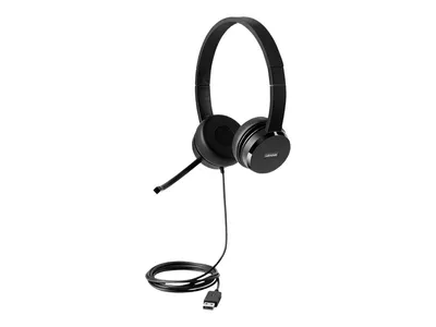 Produktbild von Lenovo 100 - Headset - On-Ear - kabelgebunden - USB - Schwarz