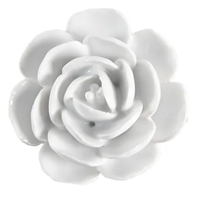 Produktbild von Clayre &amp; Eef 65306 Keramická klika bílá květina Ø 6x3 cm