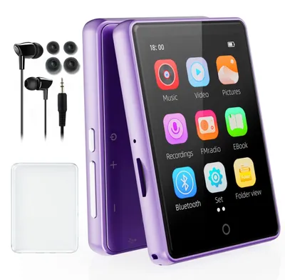 Zdjęcie produktu dla Odtwarzacz MP3 o pojemności 64 GB z Bluetooth 5.3, 2,8-calowym ekranem dotykowym i funkcją nagrywania
