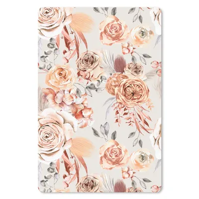 Produktbild von MuchoWow® Mauspad Mousepad Blumen - Braun - Grau 18x27 cm - Mousepads - Maus Mat - Pad - Mausunterlage