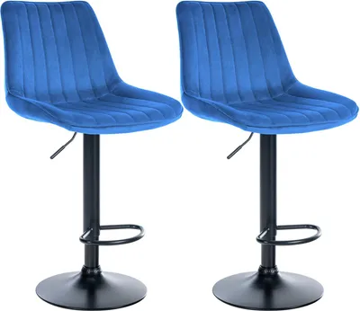 Produktbild von 2er Set Barhocker Toni Samt chrom - creme
