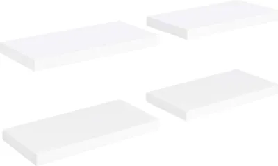 Obrázok produktu pre Plávajúce nástenné police 4 ks, biele 50x23x3,8 cm, MDF