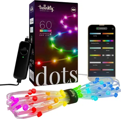 Zdjęcie produktu dla Twinkly|Dots Smart LED Lights 60 RGB (Multicolor), zasilane przez USB, 3m, przezroczyste|RGB - 16M+ kolorów