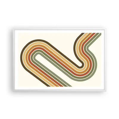 Produktbild von Gerahmtes Poster - Weißer Rahmen - Abstraktion Weg Gürtel - 91,5x61 cm - Wand Bild - Wanddeko - Wandbilder - Kunstposter - Wandposter - Bilderrahmen - Bilder - Kunstdruck - P2WAA91x61-4425